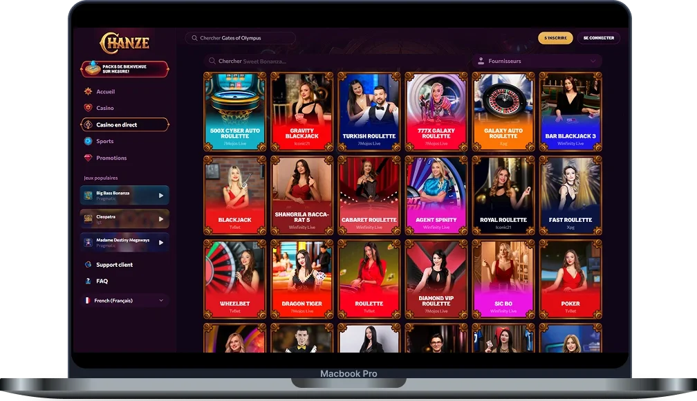 Casino Chanze Jeux de Table et Casino en Direct