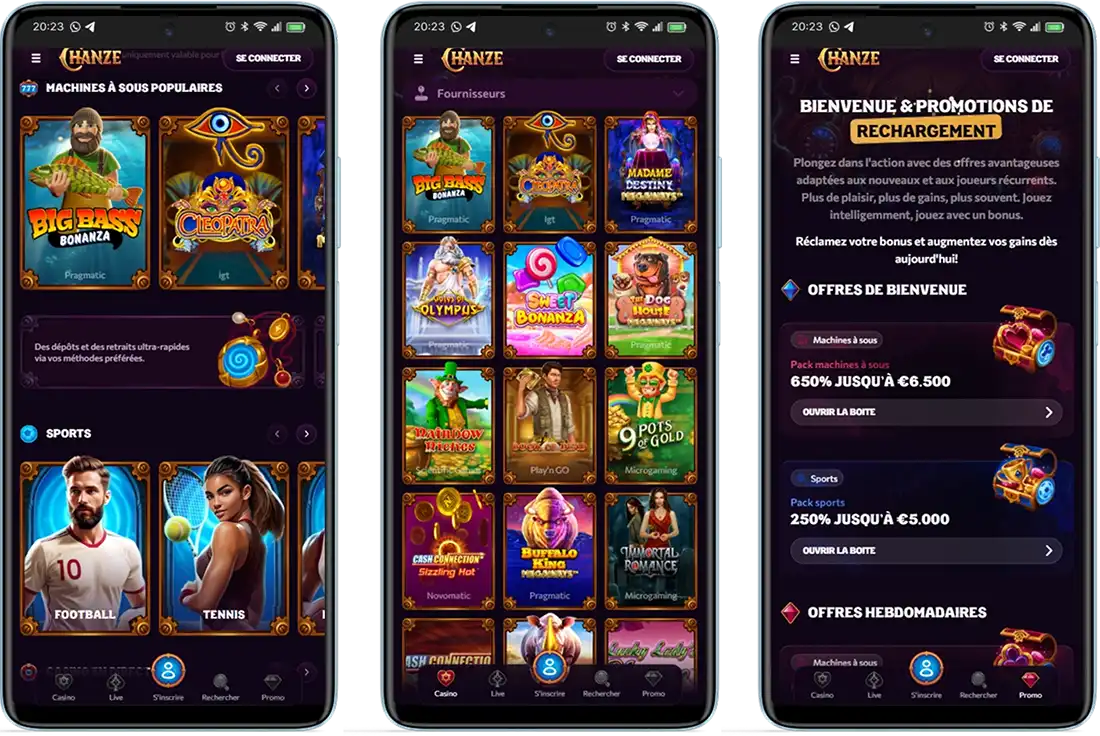Casino Chanze Expérience Mobile
