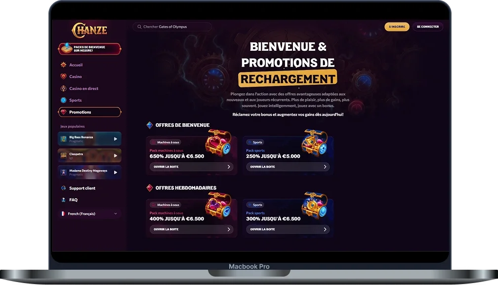 Casino Chanze Bonus et Promotions